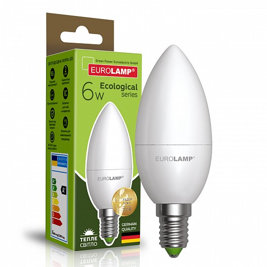 EUROLAMP LED Лампа ECO серія "P" CL 6W E14 3000K (50)